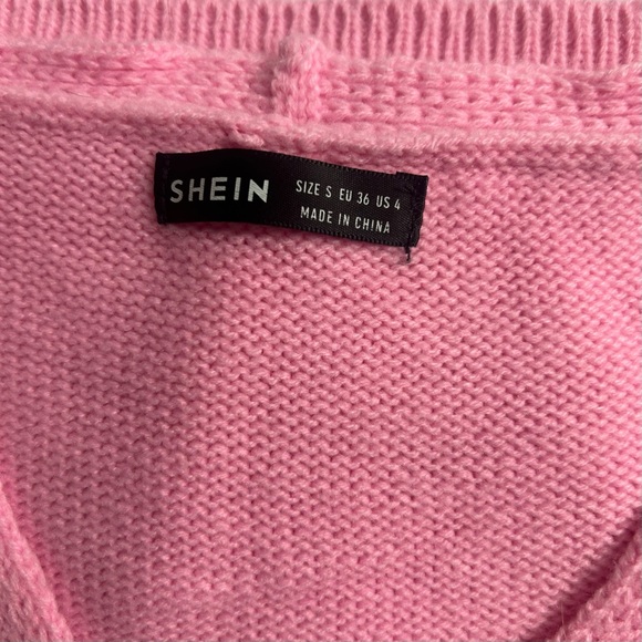 Size Small, Pink Cropped Strawberry Cardigan Sweater - Picture 7 of 7